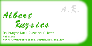 albert ruzsics business card